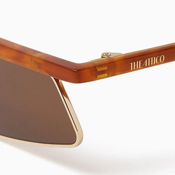 THE ATTICO Aria Sunglasses in Yellow Gold Blonde T-shell Brown New Womens Sunnie - Picture 4 of 15